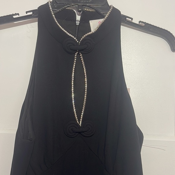 Julie Brown nyc dress maxi black evening rhinestones women’s 6 - Picture 3 of 6
